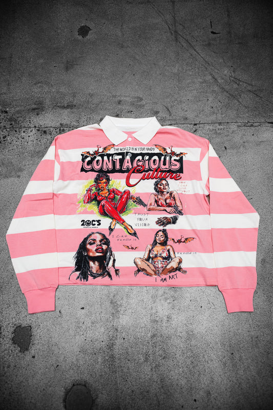 PAY ME PINK BUTTON UP