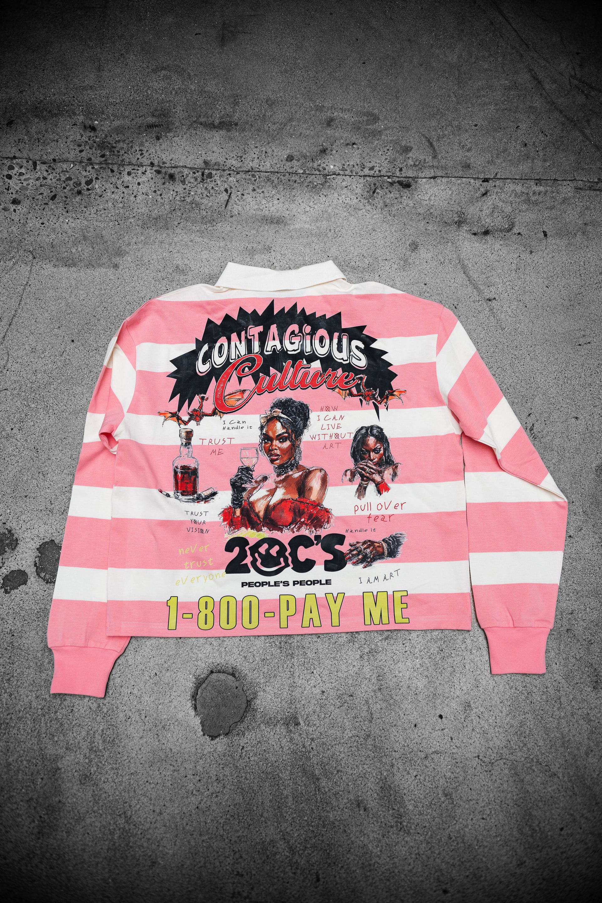 PAY ME PINK BUTTON UP